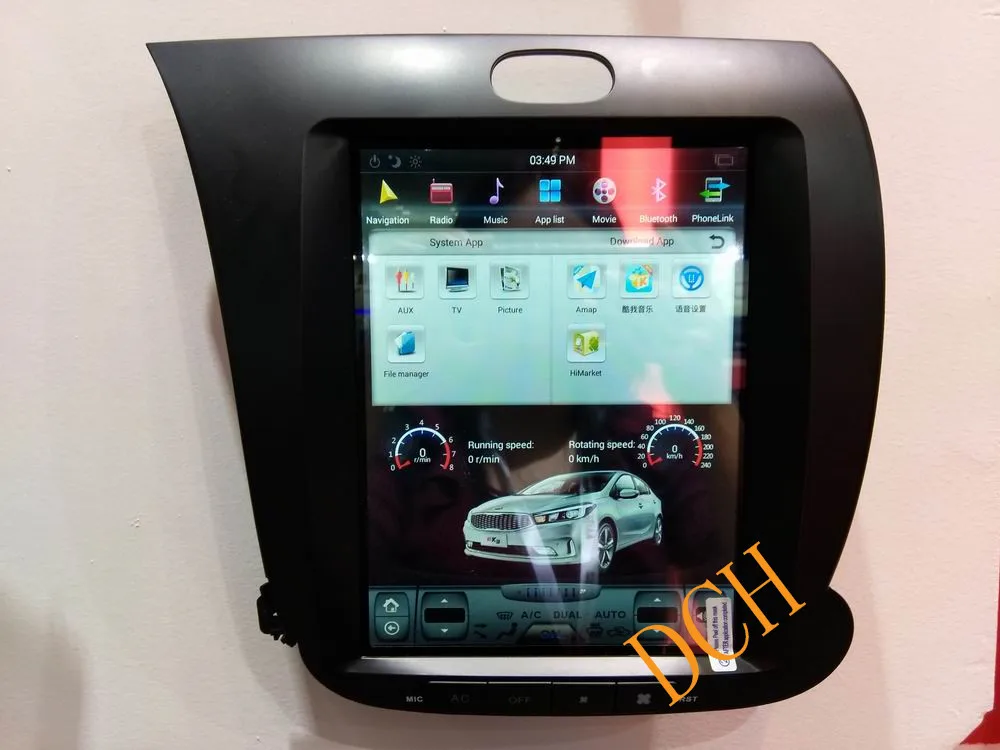 10,4 ''Тесла стиль Android 8,1 автомобильный DVD gps навигатор для KIA K3 cerato forte 2013 авто ручной AC px6 carplay
