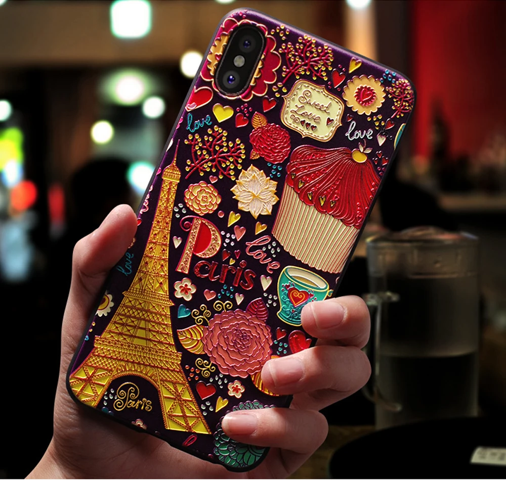 Цветной чехол для телефона Apple iPhone XR XS MAX X 8 7 6 6S Plus Модный мягкий из ТПУ с красивым