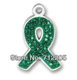 Посеребренная зеленая Стразы Лента ювелирные изделия очаровательные аксессуары