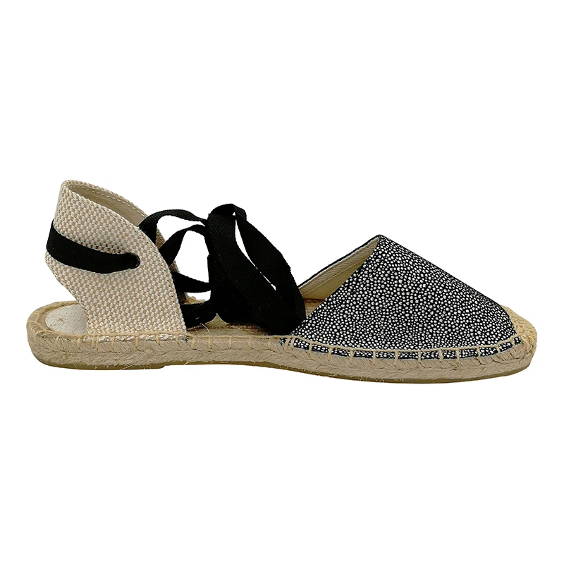 DZYM соломы белье Espadrille Ремешок на щиколотке Женская обувь балетки плоской подошве