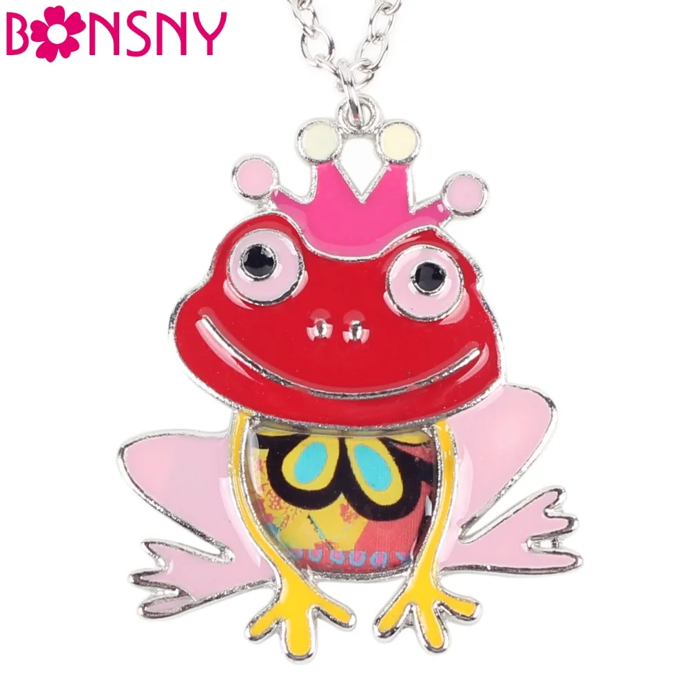 Bonsny Maxi Массивное колье из металлического сплава с лягушкой и животным цепочка | Колье -32796863530