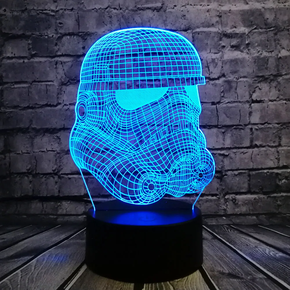 3D Ночник светильник RC Звездные войны Clone force Дарт белый Вейдер Рыцарь Воин фигурка
