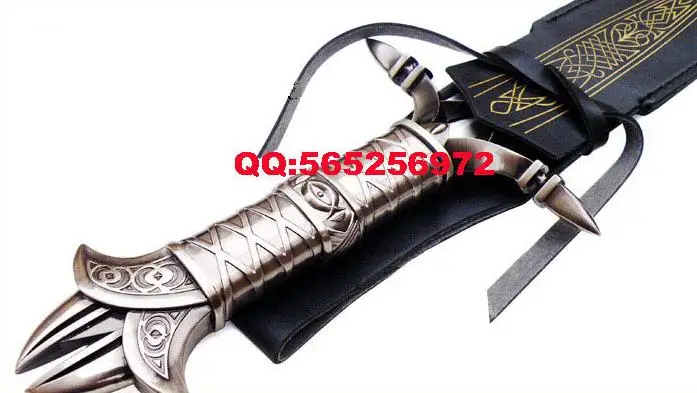 S4808 ANATHROS меч земляного воина ALUEN нож с черным кожаным футляром 27 дюймов|black sword|sword