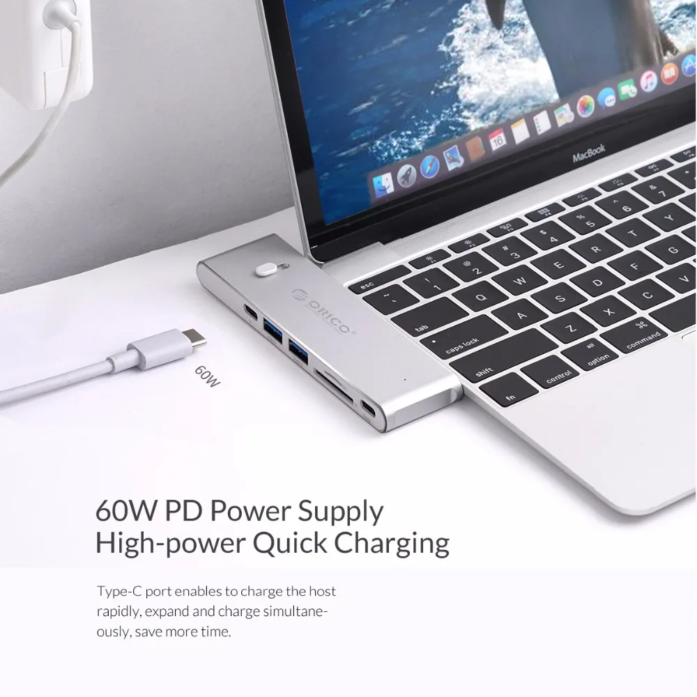 USB Концентратор ORICO C к HDMI USB3.0 TF/SD кардридер Type PD адаптер для Mac/Samsung Galaxy/Huawei 3 0