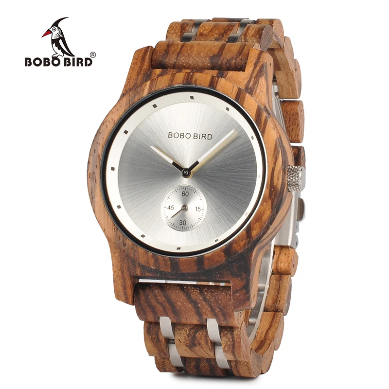 

BOBO BIRD Men Watch 2020 Metal Wood Belt Quartz Wristwatch Single Second Hand Watches Cock Gift For Boyfriend Relogio Masculino