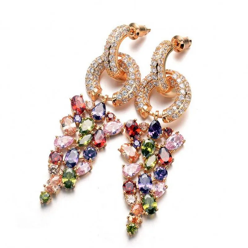 Vecalon 2 цвета Офисные женские туфли Jewelry Shinne мотаться AAAAA Циркон CZ Rose Gold Filled
