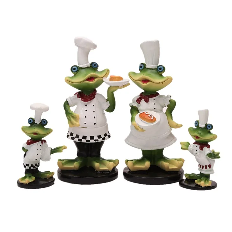 Creative Resin Frog Chef Figurines Ornaments Cute Crafts TV Cabinet Decor Home Decoration Accessories Birthday Gifts | Дом и сад