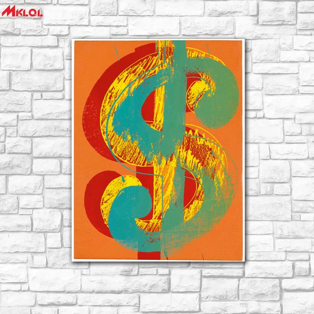 Настенная живопись доллар Марк американская для гостиной украшение дома