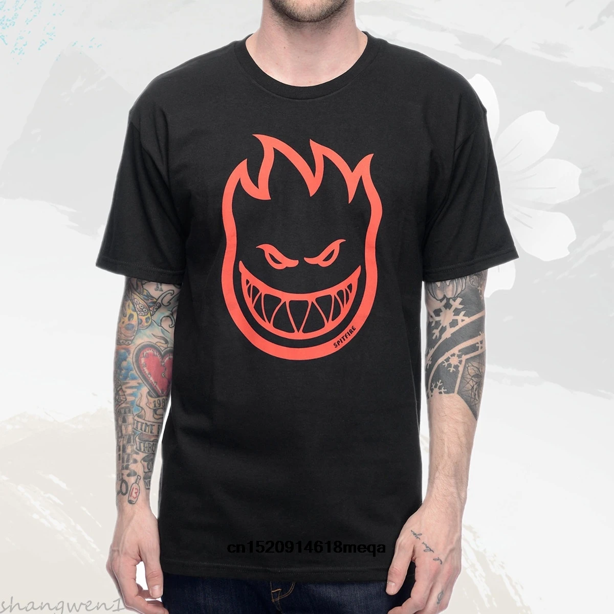 Возьмите Футболка Red Devil улыбающееся лицо Mens О образным вырезом Рубашка с
