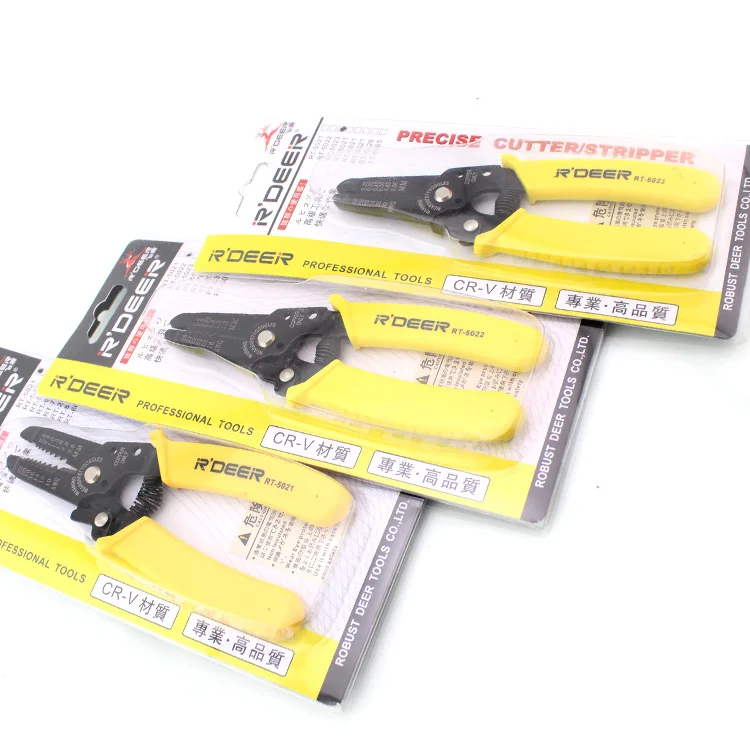 

R'DEER TOOL yellow color heat treated high quality steel multi-purpose wire stripper electric tool