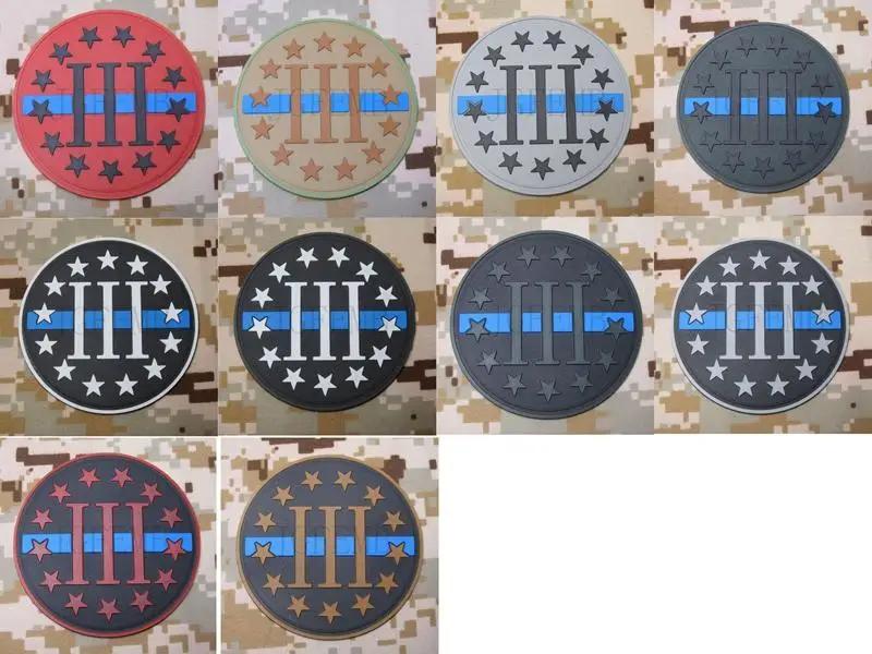 

The Thin Blue line 3% III PERCENT DEFEND LIBERTY 3D PVC patch