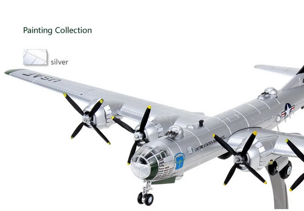 1:144 металл сплава модель игрушки самолет B-29Strategic бомбардировщик номера -