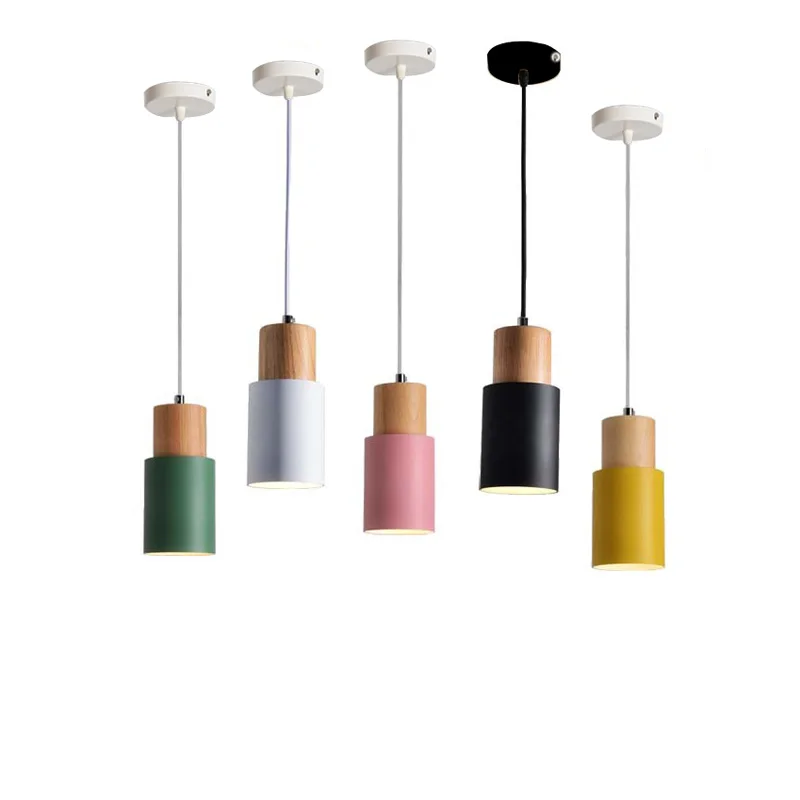 Подвесной деревянный светильник в скандинавском стиле домашнее освещение