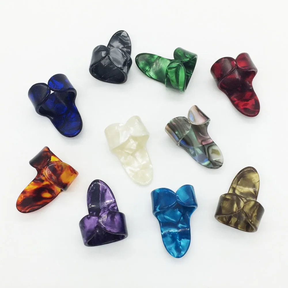 Celluloid Finger Guitar Pick Mediator 1 Thumb 3 Fingerpicks Shell Plectrum | Спорт и развлечения