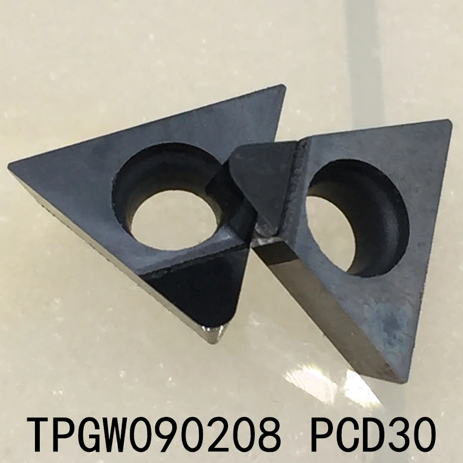 

2pcs TPGW090202/04/08 PCD30 Insert Diamond blade tools Used for Aluminum Polycrystalline diamond tools PCD cnc