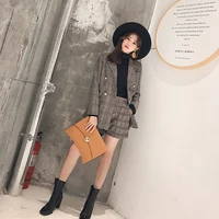professional pants suit womens fashion retro plaid small suit jacket casual shorts two piece temperament new womens clothing