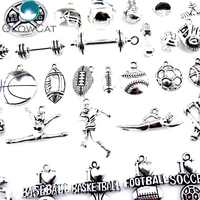51020pcs 21861 sports charm jewelry making vintage metal word basketball soccer diy pendant charms handmade crafts no15 38