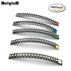 MCIGICM 100 шт 1206 SMD Светодиодная лампа упаковка красный белый зеленый синий желтый 1206 LED в наличии БЕСПЛАТНАЯ ДОСТАВКА