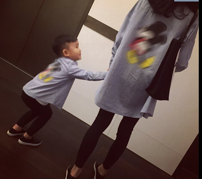 Family fashion spring 2016 clothes for mother and son parent-child shirt long-sleeve outerwear | Мать и ребенок