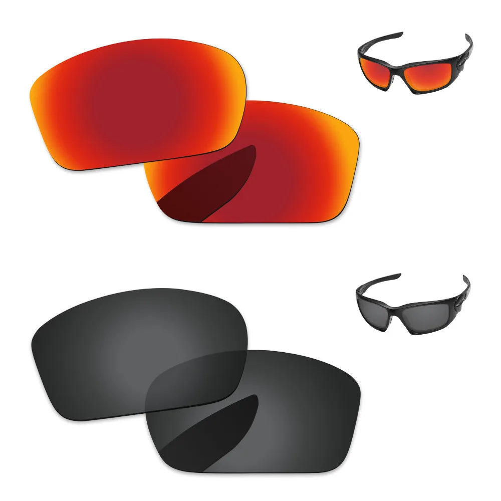 

Поляризованные Сменные линзы для очков-скальпелей, черные, серые и огненно-красные, 2 пары, защита от Уфа и уфв 100%