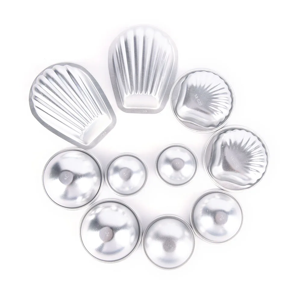 

10 штук в наборе, 5 комплектов Ванна серебро Цвет алюминиевый 3D гребешок оболочки мяч Бомбочки для ванны пресс-форм для женщин соли для ванн У...