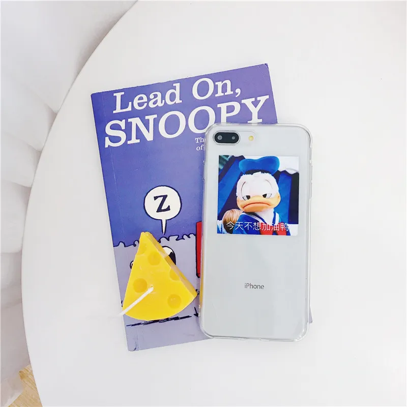 Fashion Go Fighting Duck Kawaii Case for iPhone6 7 8 Plus X Clear Tpu Lovely Chinese iPhoneX 6s 8Plus (LES901) |