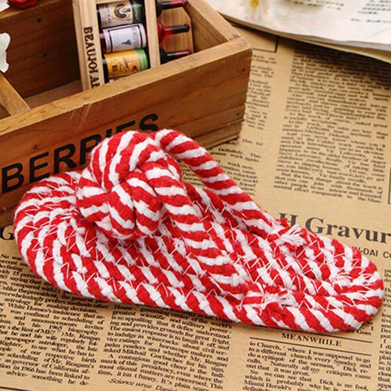 Хлопковые тапочки HU в полоску для укуса домашних животных Интерактивная игрушка