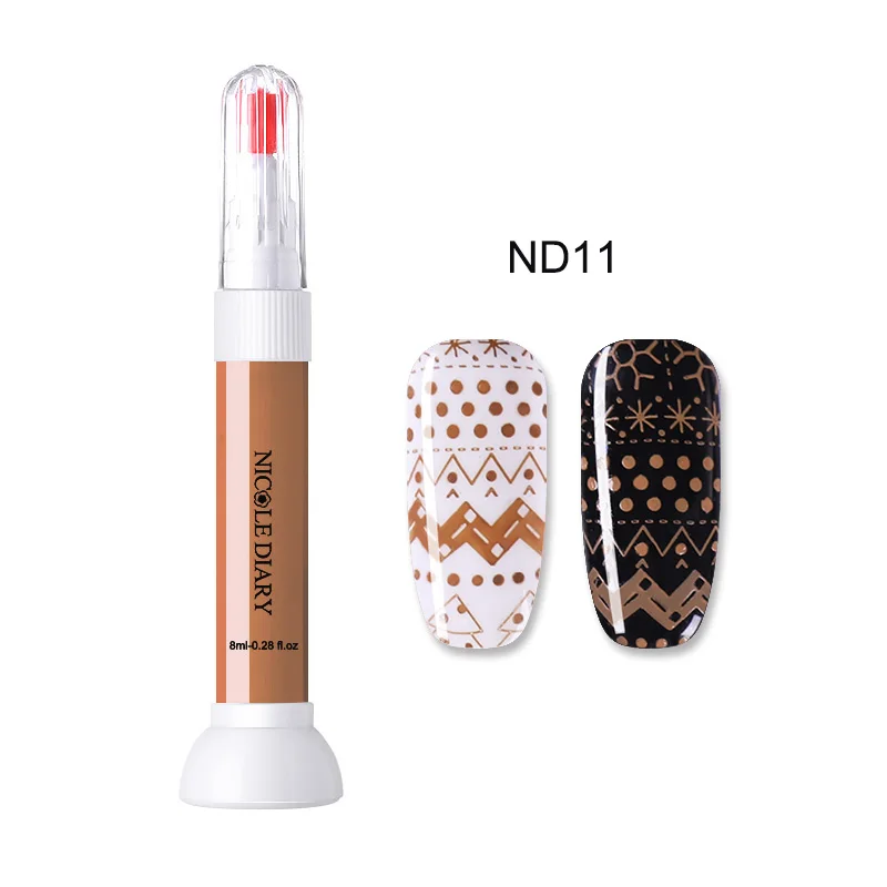 8ml ND011 NICOLE DIARY 8 мл два в одном лак для ногтей штамповка лак для ногтей для пластины черный белый лак для печати Vernis праймер - Цвет: 8ml ND011