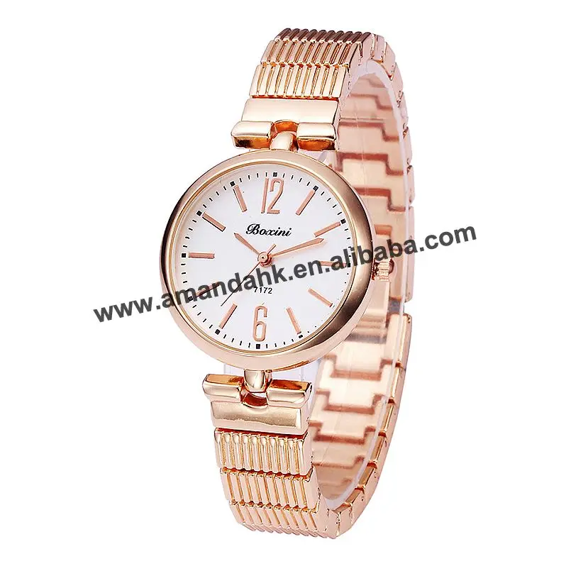 Hot Casual Quartz Watch Silver Gold Thin Alloy Watches New Fashion Women Dress Wristwatch Ladies Women Girls Watches Boxini 7172