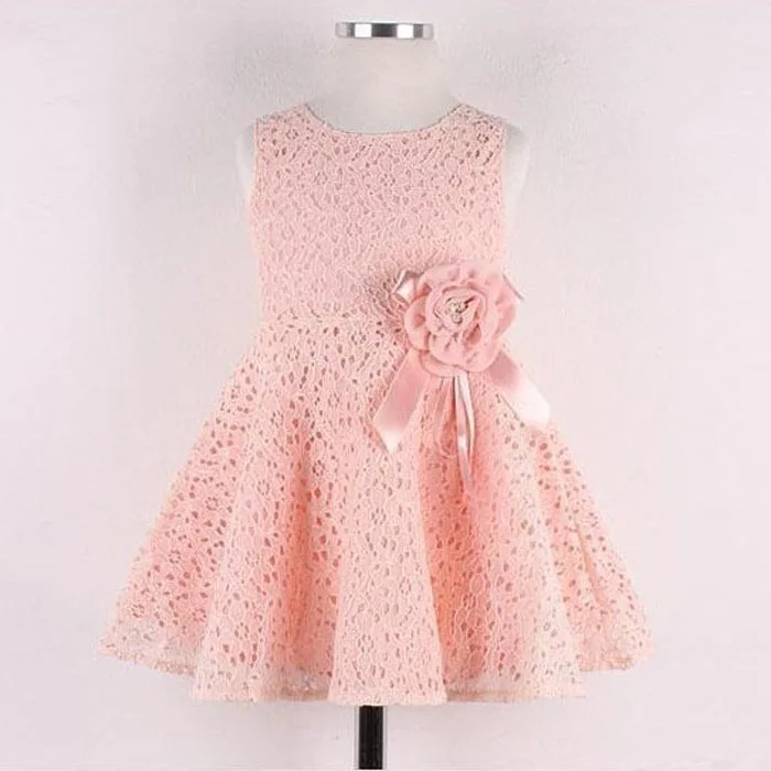 

New Fashion 2019 Girls Dress Girls Kids Full Lace Floral One Piece Dress Child Princess Party Dress Children's Dresses #40