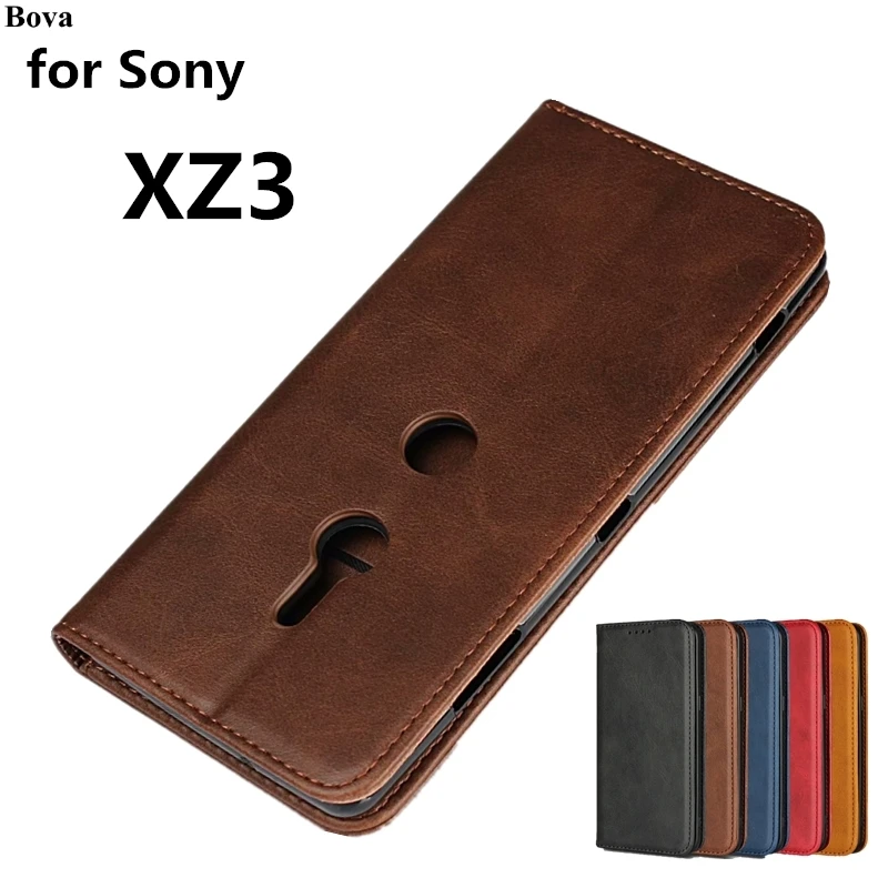 

Leather case for Sony Xperia XZ3 flip case for Sony XZ3 6.0" card holder Magnetic attraction cover Case Protective Holster