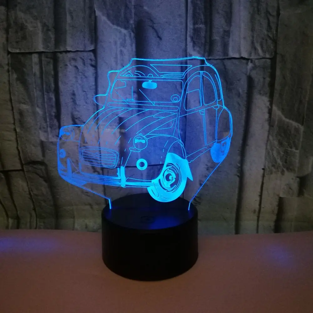 Автомобильные 3d ночники настольные лампы для гостиной цветные светодиодные