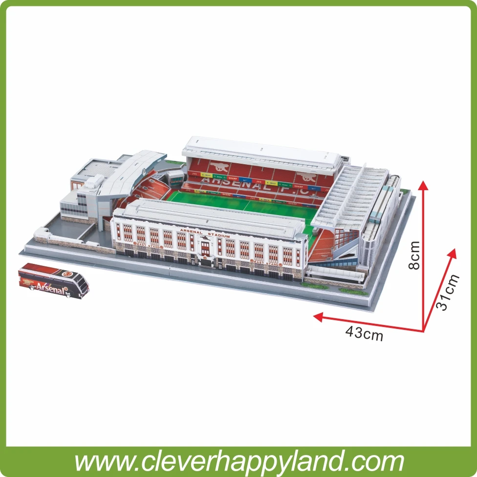 Clever& Happy 3D головоломка стадион модель Arsenal футбол FC Club Home хайберри(Arsenal) стадион Лондон модель бумаги
