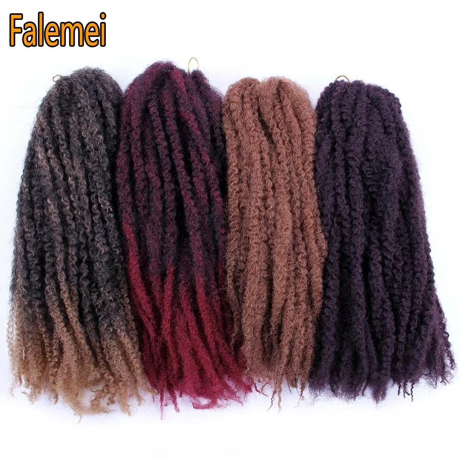 FALEMEI афро курчавые косички для волос Марли 20 корней 100 г/упак. плетеные косы Омбре волосы удлиняющие синтетические крючком плетеные волосы