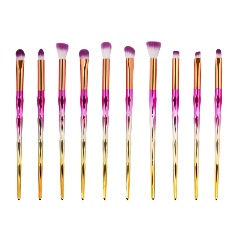 10pcs Pink Gold Набор профессиональных кистей для макияжа SinSo, 4-20 шт., кисть для основы, румяна, тени для век, подводка для глаз, кисть для губ, косметическая Кисть для макияжа, инструмент - Handle Color: 10pcs Pink Gold