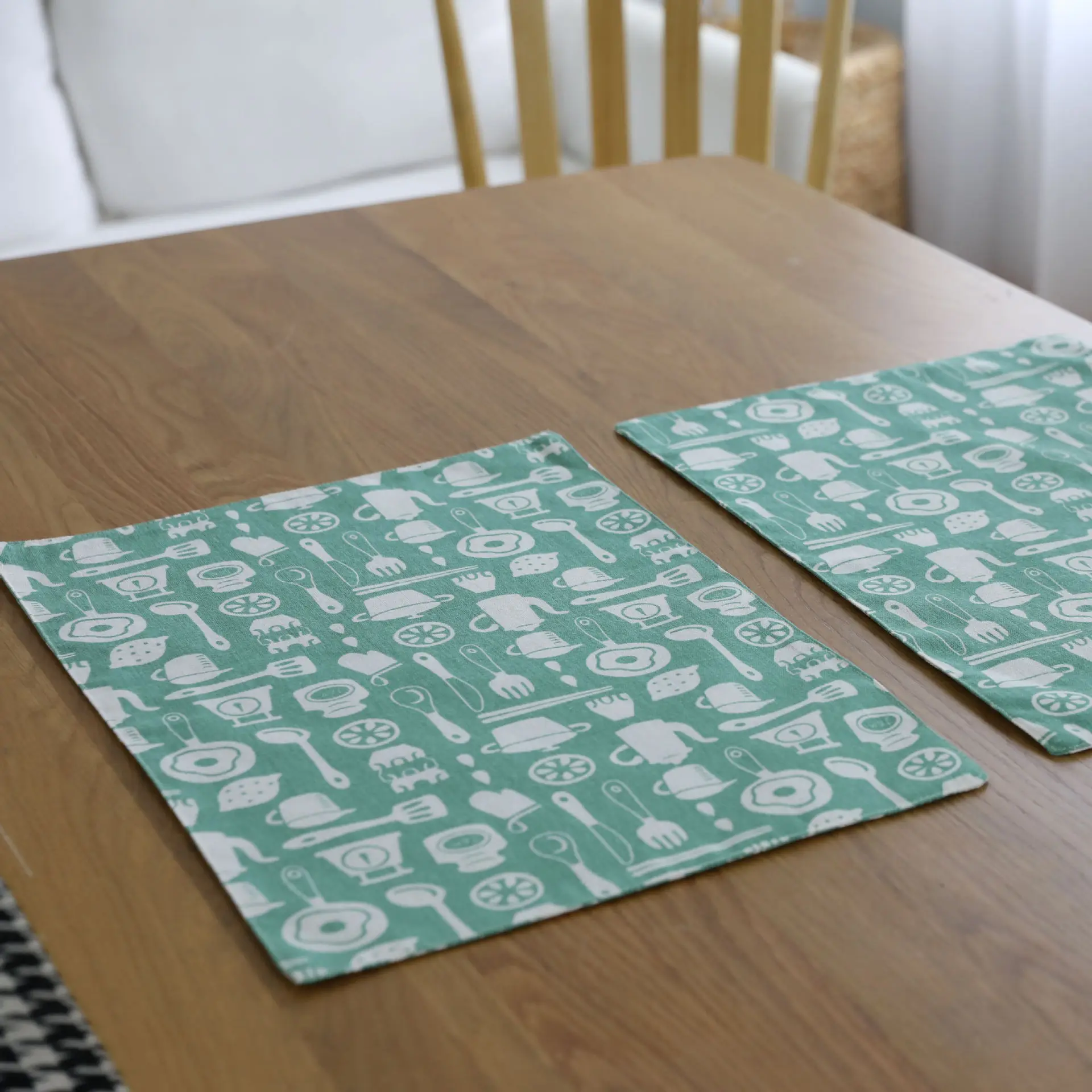 MIAMOR зеленый узор напечатанные тканевые коврики и салфетки для кухни обеденного