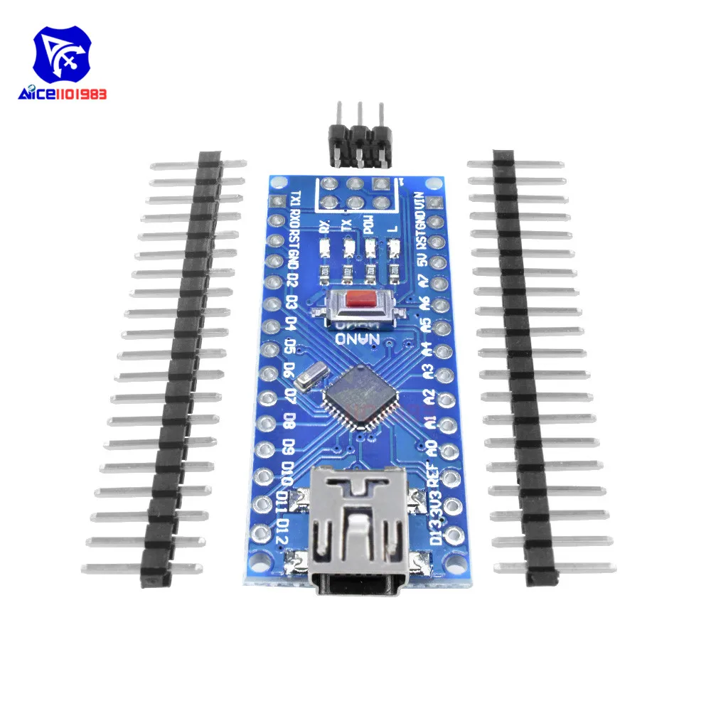 Плата микроконтроллера Mini USB CH340 Nano v3.0 Atmega328P ATmega328 5 шт./лот модуль для Arduino CH340G MEGA328