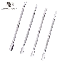 4pcslot stainless steel cuticle remover double sided finger dead skin push nail cuticle pusher manicure uv gel nail care tool