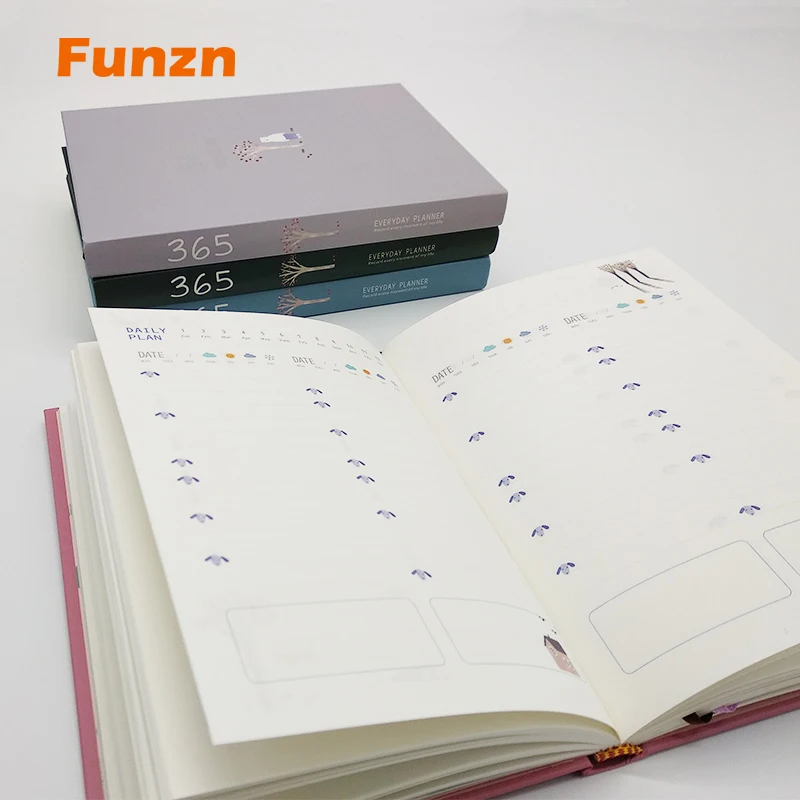 Funzn 32K креативный блокнот для ежедневной программы 365, простой Дневник для путешествий, блокнот в твердом переплете для школы, канцелярские принадлежности