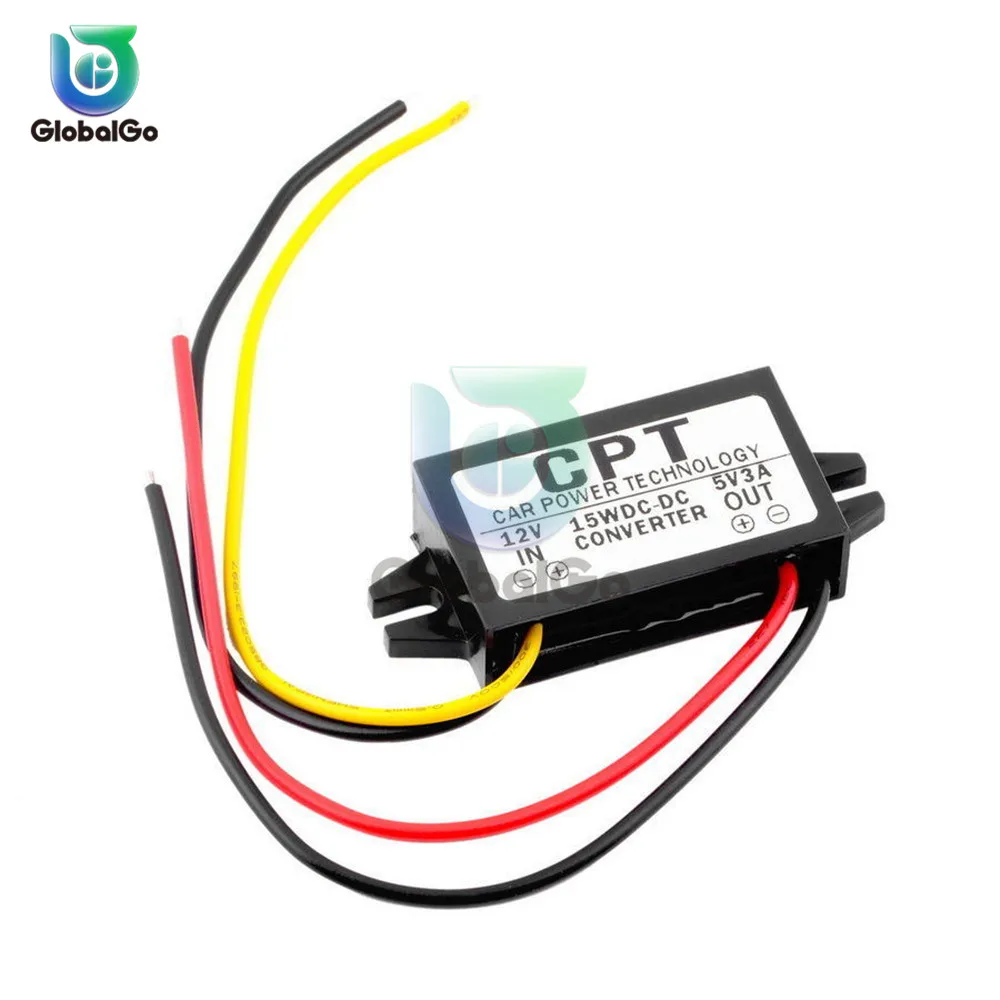 Dc dc 12 В до 5 3A 15 Вт Авто Водонепроницаемый источник питания двойной USB микро usb мини