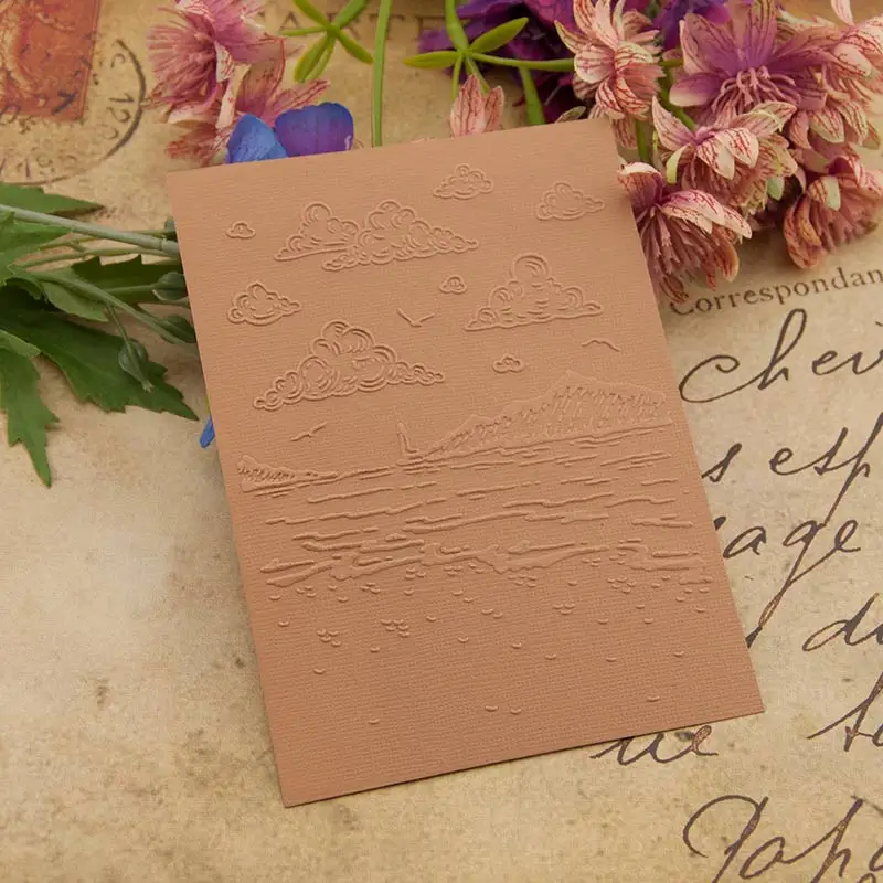 Морские облака птицы тиснение папка трафареты для DIY Скрапбукинг пластиковый