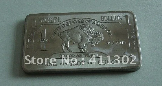 Бесплатная доставка 1 унц.. 999 Никель золотой слиток перевозка груза падения