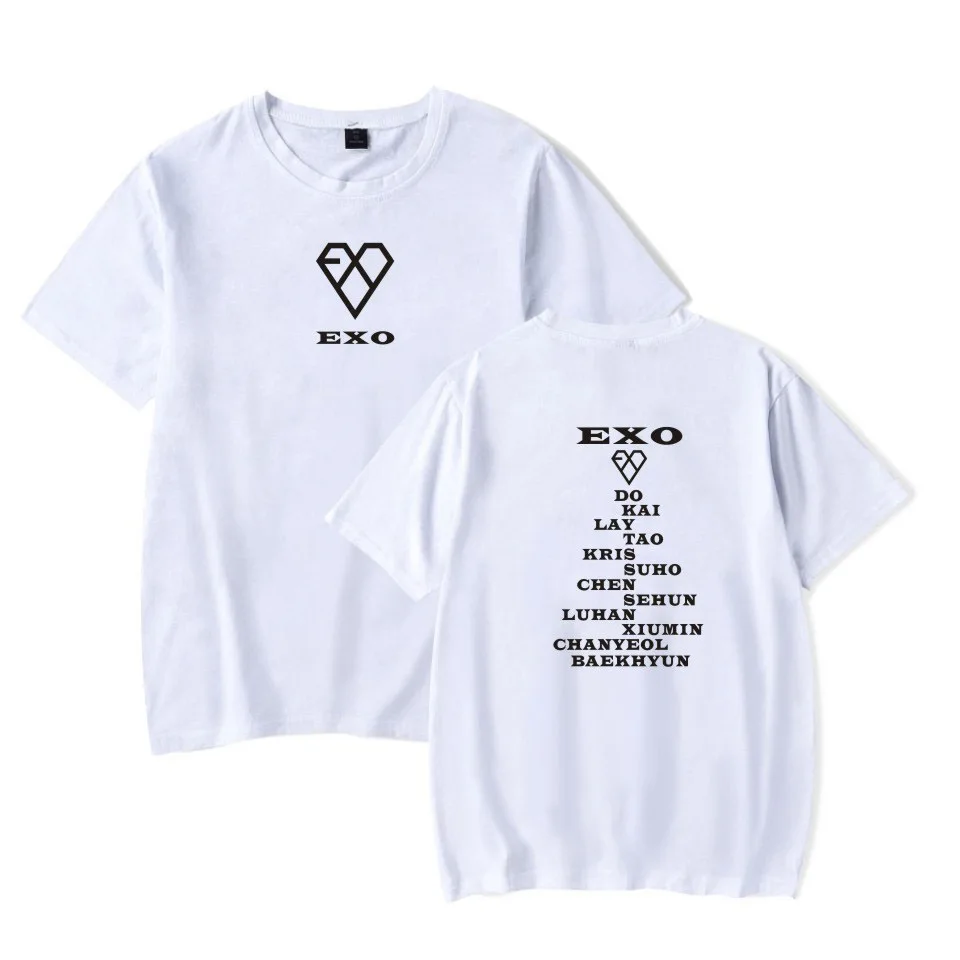 EXO Kpop korean loose casual Short Sleeve kawaii TShirt Women Cartoon T Shirt Tops Summer streetwear tee shirt female Clothes | Женская