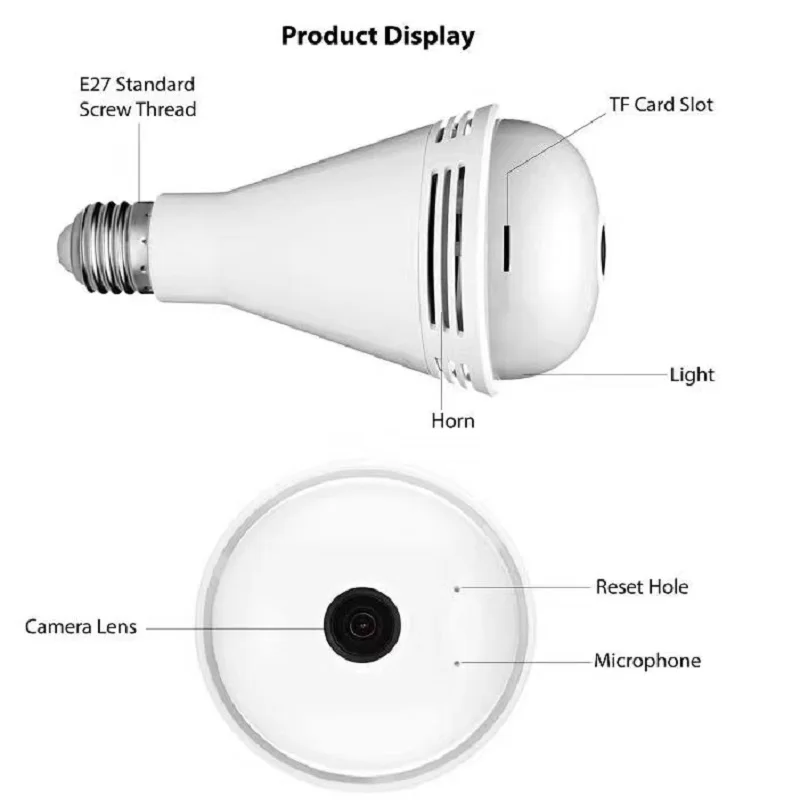 Умный дом 1.3MP лампы петь функция Камера 960 P 360 градусов 3D VR Беспроводной IP домашней