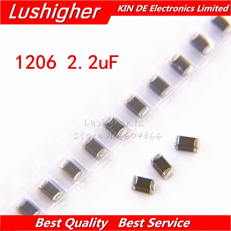 

100 шт., керамический конденсатор 1206 мкФ Ф 2,2 НФ 225K 225 100 в X7RError 10% SMD