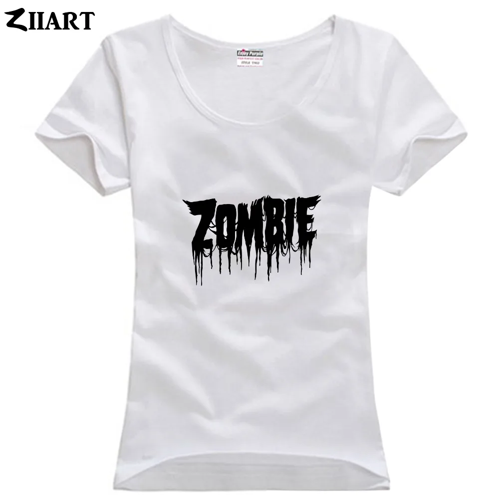 Одежда для пары с надписью bloody zombie Женская хлопковая футболка короткими рукавами