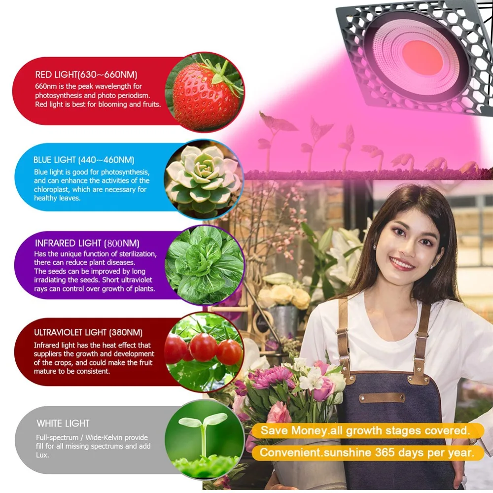 2019 НОВЫЙ лакированный светодиодный свет для выращивания произвольной строчки