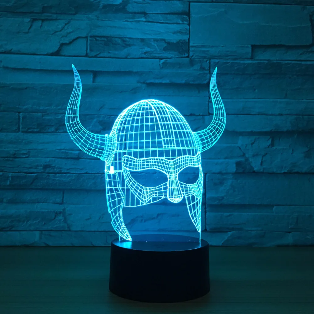 Креативная маска викингов модель 3d светодиодных ламп постепенное изменение