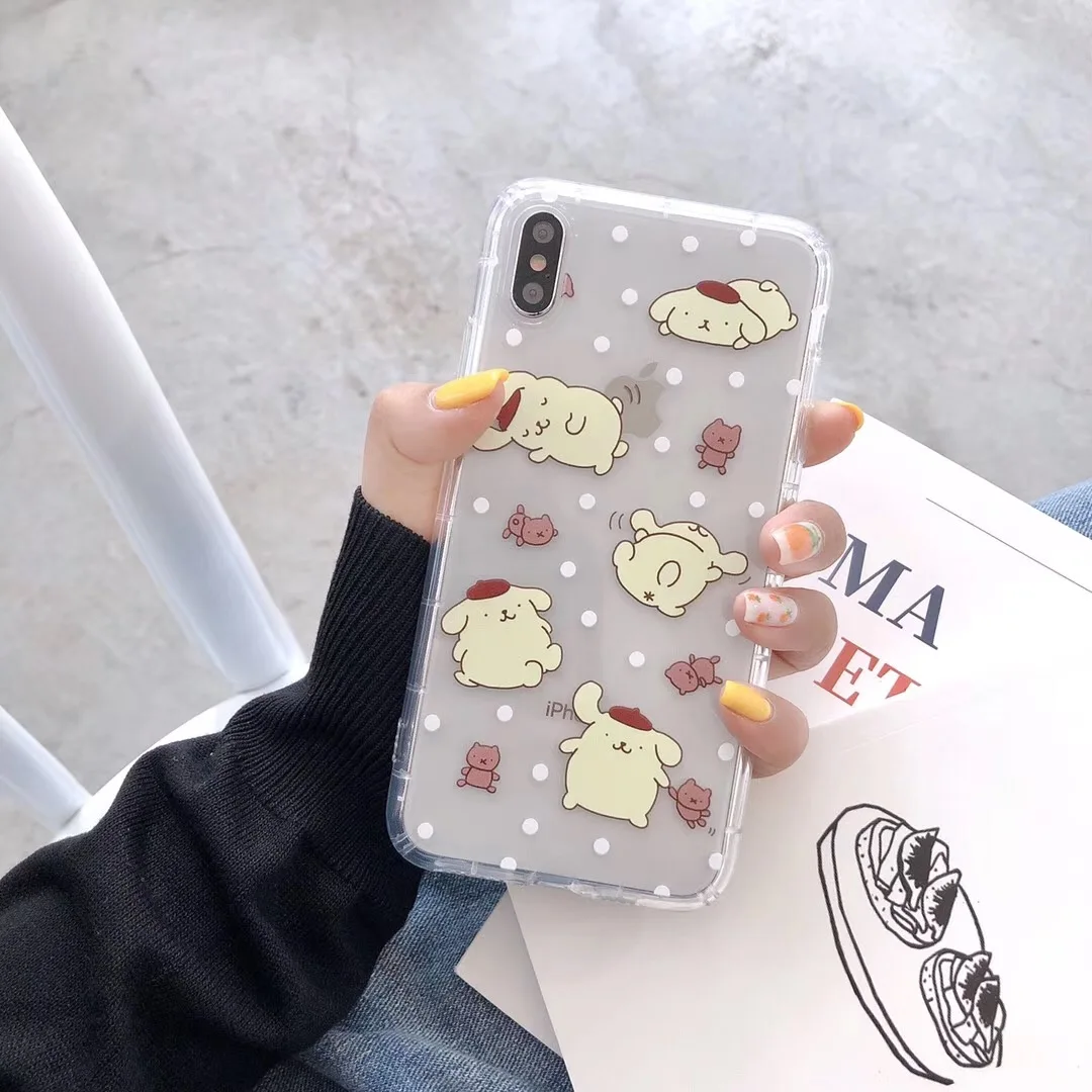 Корейский INS милый чехол для телефона Cinnamoroll My Melody для iPhone X, XS, Max, Xr, 8, 7, 6, 6s Plus, прозрачный чехол из ТПУ с рисунком японского аниме