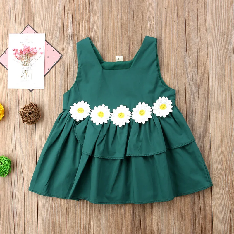 2018 Милая симпатичное летнее платье принцессы 3 стиля без рукавов с цветочным